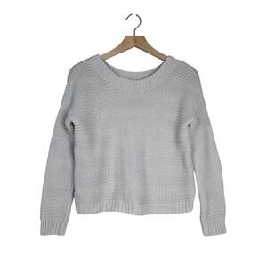 LOFT Women's XS Beige Chunky Knit Oversized Cropped Sweater